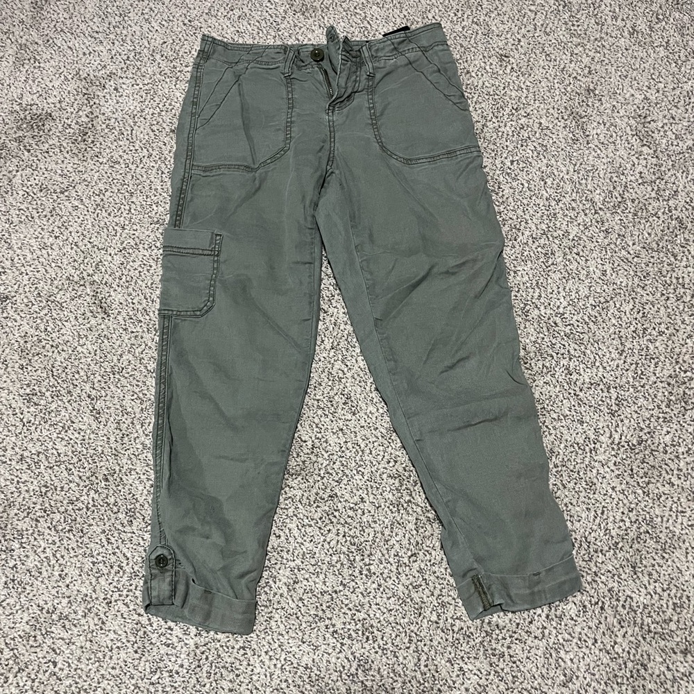 Liverpool Jeans Company Olive Green Cropped Utility Pants